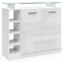 Commode Asti Blanc Brillant & LED