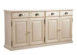Buffet 4 Portes 4 Tiroirs En Bois Brut
